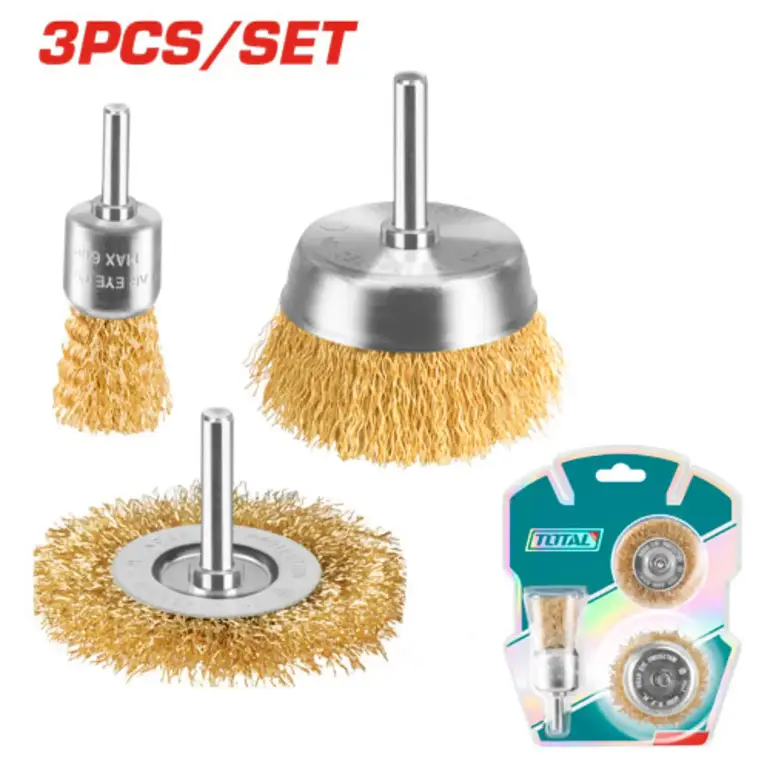 طقم فراشي دريل  3PCS/SET سلك اصفر   TAC310031 توتال 