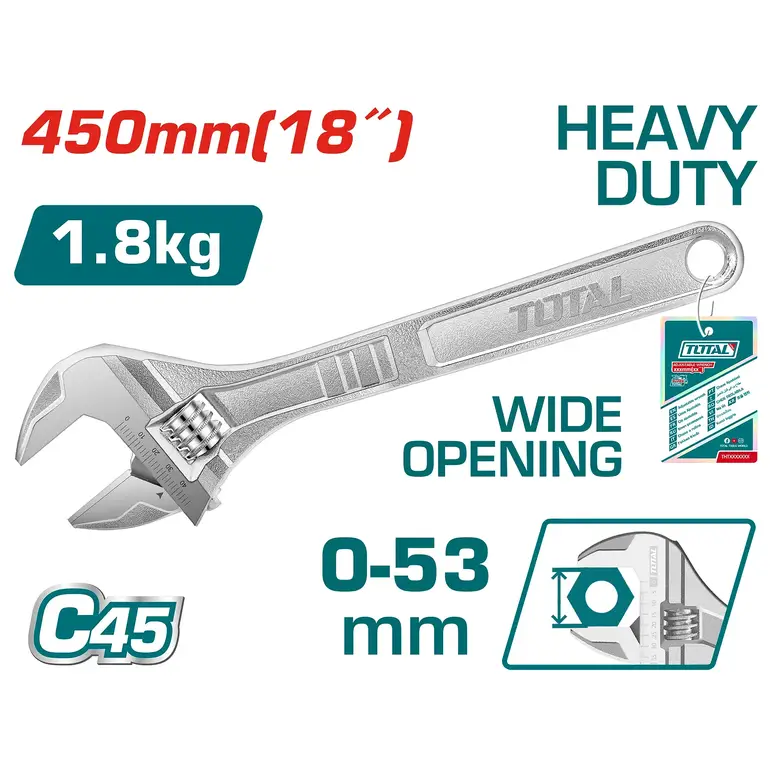 مفتاح اسبانة يد كروم 18"     THT1010183 توتال 