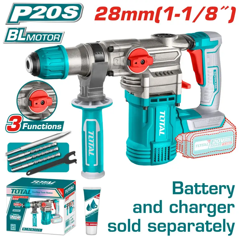 همر تكسير بطارية 20V 28mm بدون بطارية و شاحن  (المنتج يباع بدون بطارية وشاحن ) TRHLI20288 توتال 