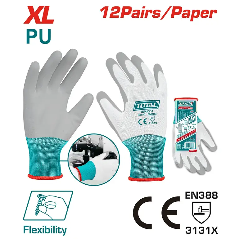 كفوف عمال قطن XL     TSPUG01 توتال 