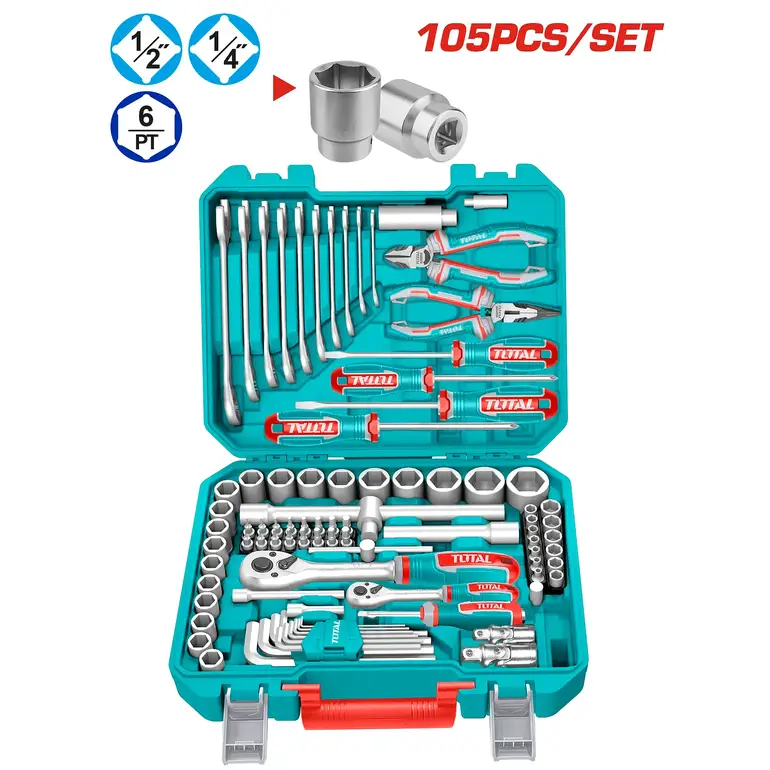 طقم حبوب شنطة بلاستيك 1/2"&amp;1/4" 105PCS/SET   