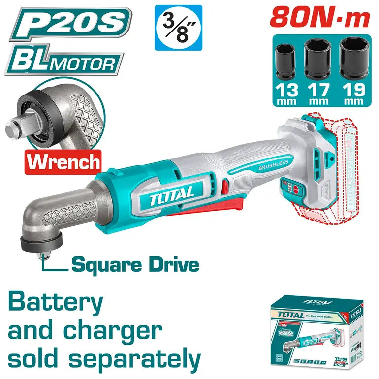 يد اتوماتيك بطارية زاوية 20V 65N.m بطاريتان و شاحن  (المنتج يباع بدون بطارية وشاحن )