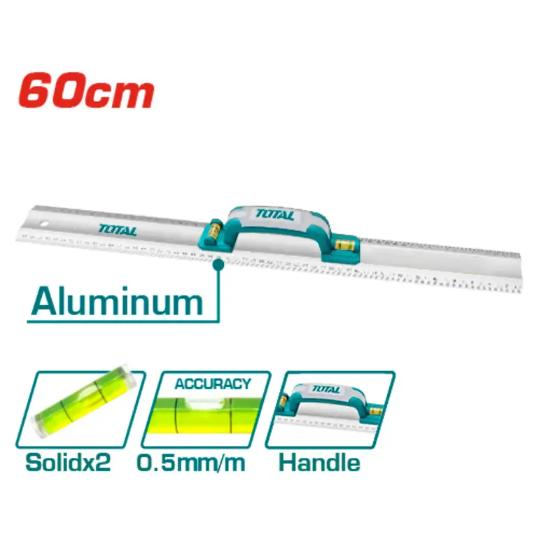 مسطرة معدنية مع ميزان ماء 60cm     TMT222606 توتال 