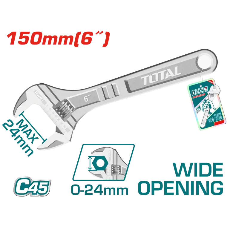 مفتاح اسبانة يد كروم 6"     THT101063 توتال 