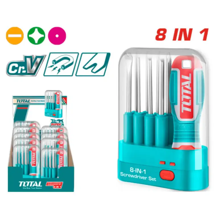 طقم مفكات براغي  9PCS    THT250906 توتال 