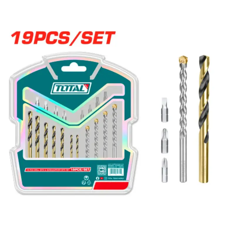 طقم ريش 1901C 19PCS/SET    TACSDB1901 توتال 