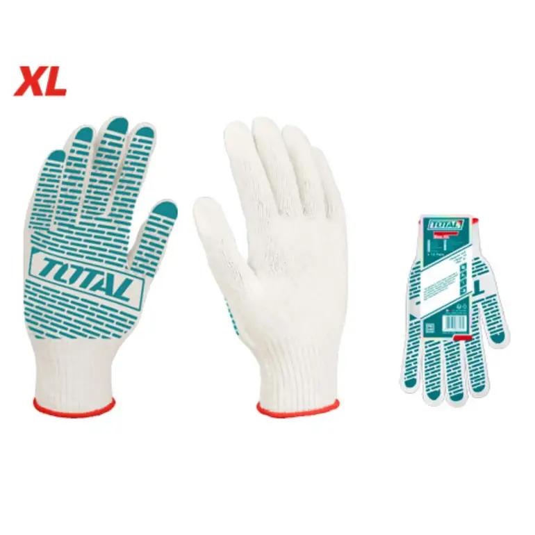 كفوف عمال قطن XL  منقط   TSP11102 توتال 