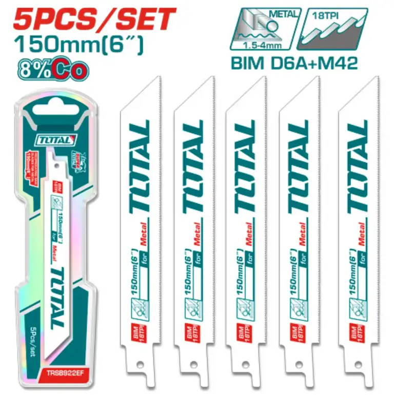 طقم ريش منشار ترددي 150mm 5PCS/SET    TRSB922EF توتال 