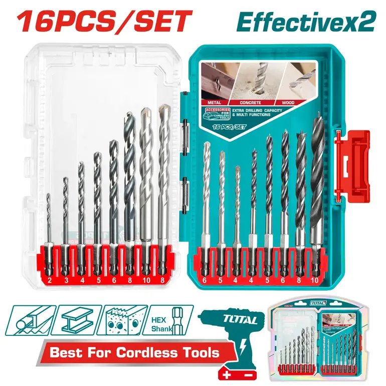 طقم ريش  16PCS/SET    TACSDL11608 توتال 