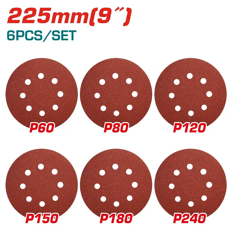طقم ورق صنفرة 9" 6PCS/SET P40/P80/P120/P150/P180/P240   TAC732251 توتال 