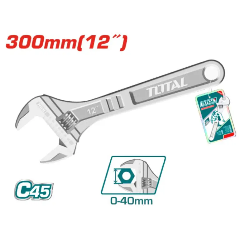 مفتاح اسبانة يد كروم 12"     THT1010123 توتال 