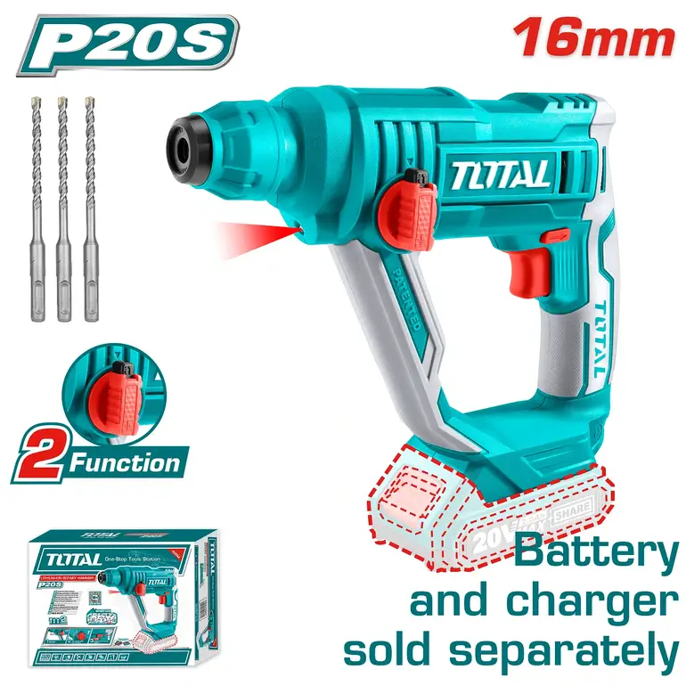 دريل هلتي بطارية 20V 16mm بدون بطارية و شاحن  (المنتج يباع بدون بطارية وشاحن ) TRHLI1601 توتال 