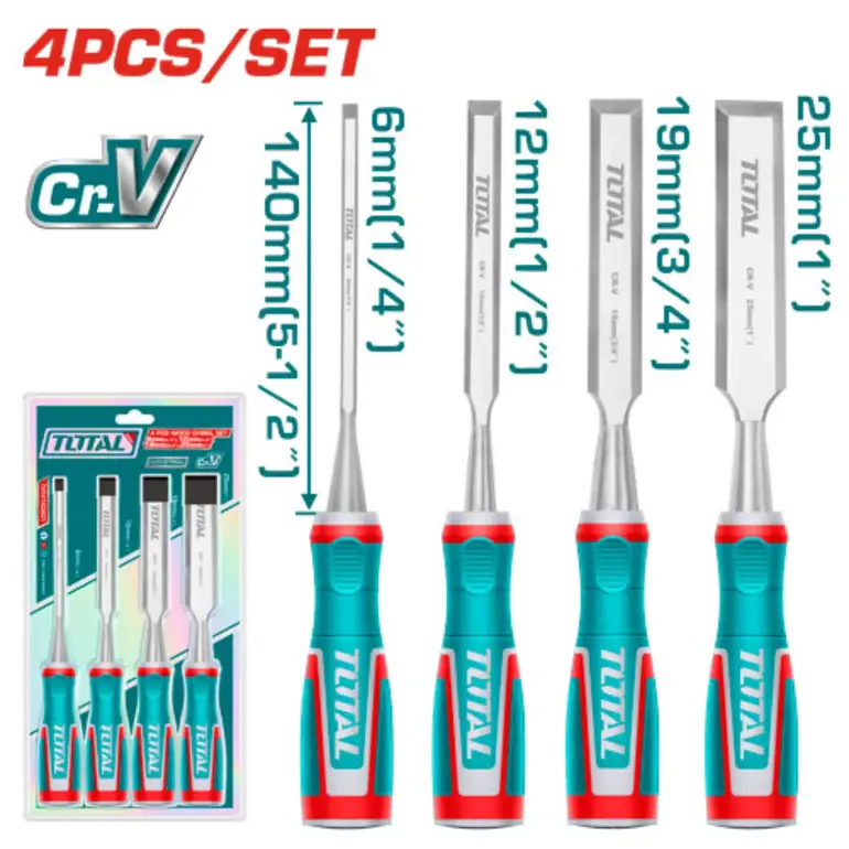 طقم ازميل خشب  4PCS/SET    THT41K0401 توتال 