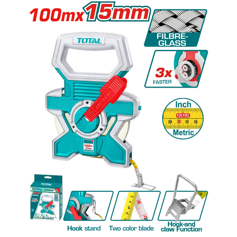 متر فيبر بيد 100mx15mm     TMTF181006 توتال 