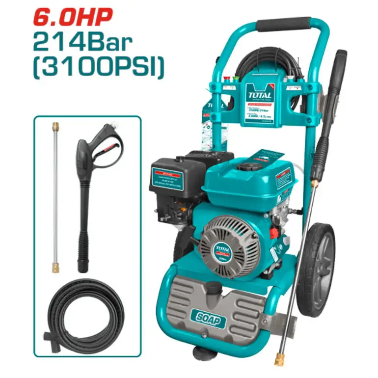 ماكينة غسيل صناعية على البنزين 6.0HP 214 BAR    TGT250105 توتال 