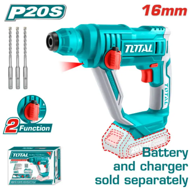 دريل هلتي بطارية 20V 16mm بدون بطارية و شاحن  (المنتج يباع بدون بطارية وشاحن ) TRHLI1601 توتال 