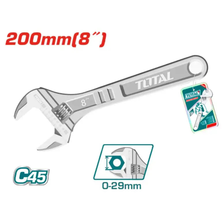 مفتاح اسبانة يد كروم 8"     THT101083 توتال 