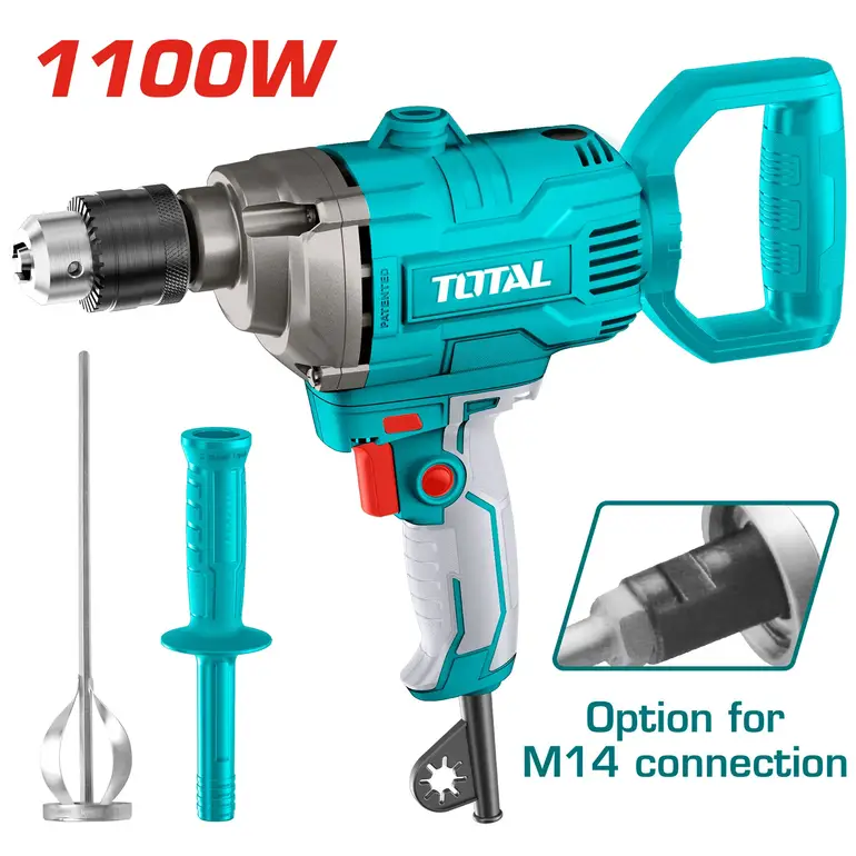 دريل وخلاط بويا 1100W 16mm راس كروم   TD61106 توتال 
