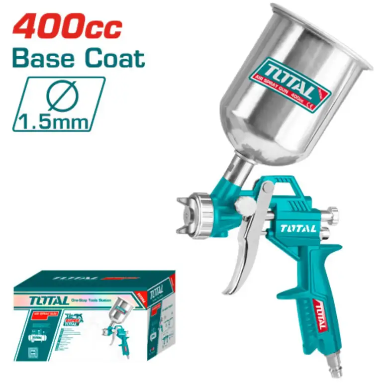 مسدس رش بويا على الهواء 400CC 1.5mm مقلوب كوب معدن   TAT10401 توتال 