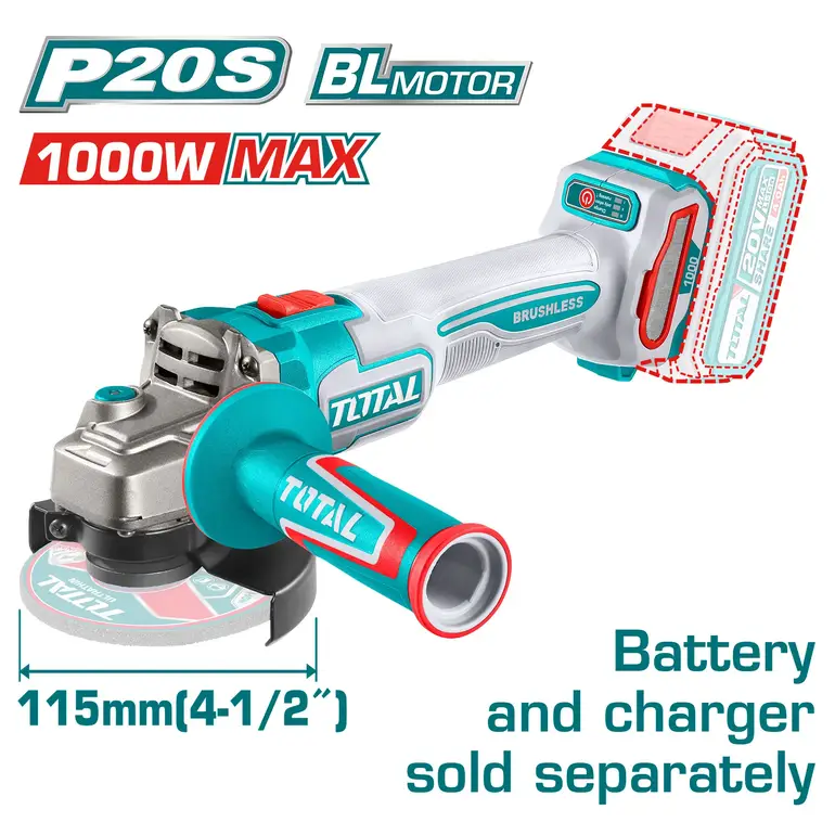 صاروخ بطارية 20V 4-1/2" بدون بطارية و شاحن  (المنتج يباع بدون بطارية وشاحن ) TAGLI27153 توتال 