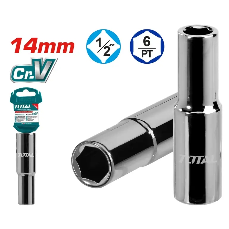 حبة كروم طويل مسدس 14mm 1/2"    THTST12143L توتال 