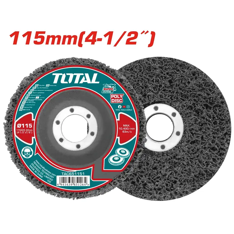 دسك صنفرة ستانلس 115X22.22mm     TAC651151 توتال 
