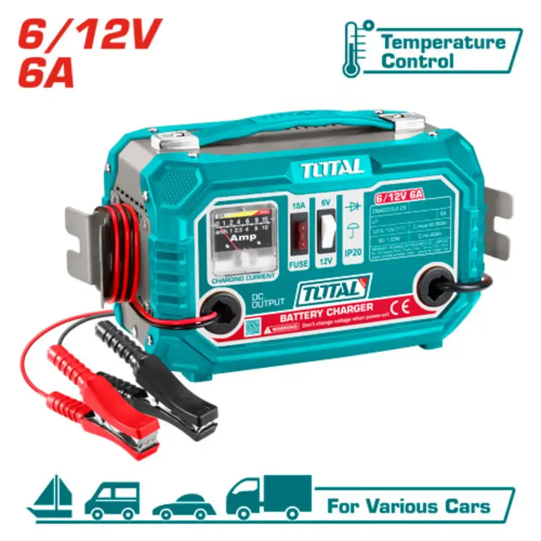 شاحن بطارية 6/12V 6A    TBC1501 توتال 