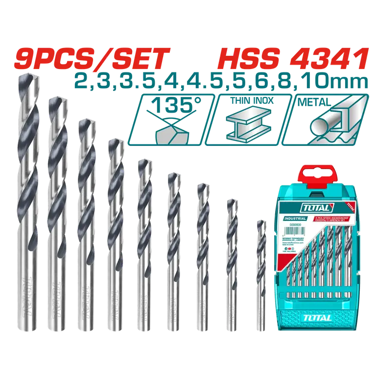 طقم ريشة دريل  9PCS/SET ستانلس   TACSD0095 توتال 