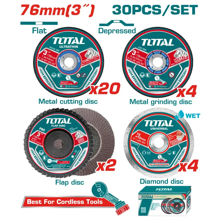 مجموعة  دسكات صاروخ جانبي صغير  30PCS/BOX    TAC97630 توتال 