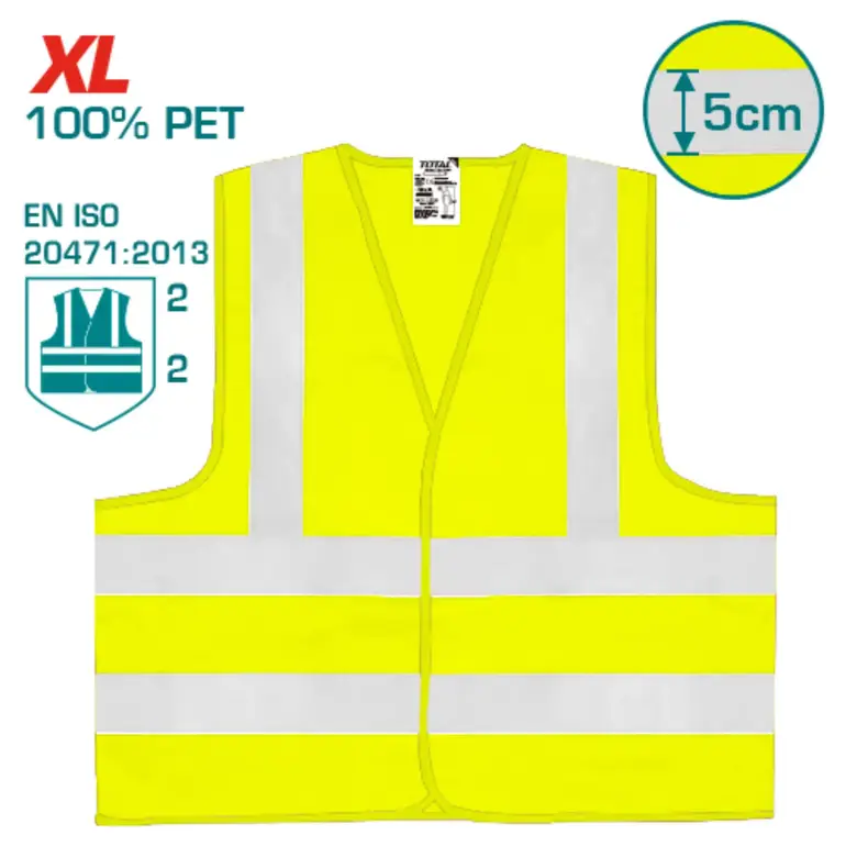 سترة سلامة اصفر XL     TSP502 توتال 