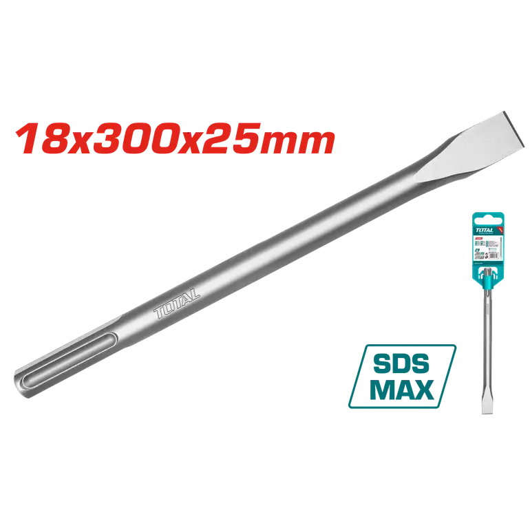 ازميل تكسير 18X300X25mm SDSPMAX عريض    TAC15221811 توتال 