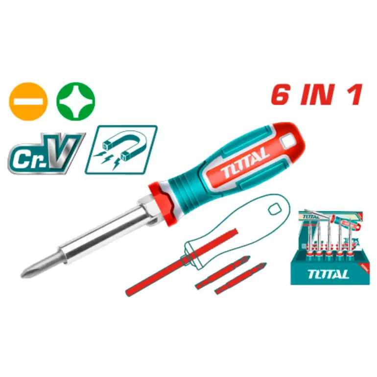 مفك طرفين متعدد الرؤوس  6 IN 1    THT2506076 توتال 