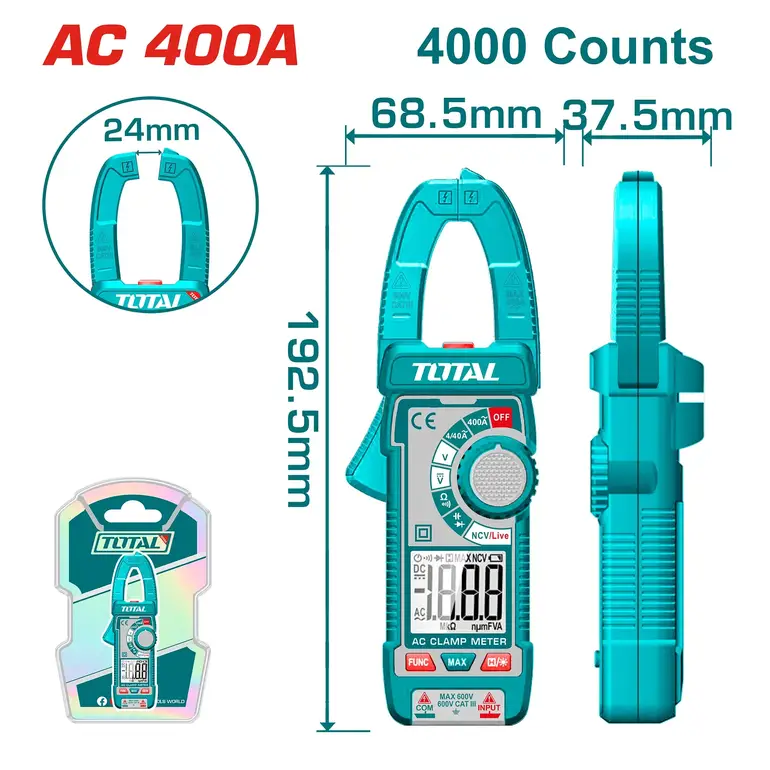 كلامب ميتر ديجيتال AC 400A     TMT762001 توتال 