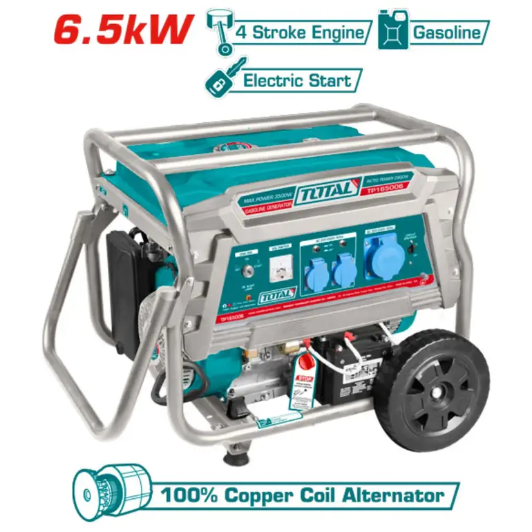 مولد كهرباء بنزين 6.5KW     TP165006-58 توتال 