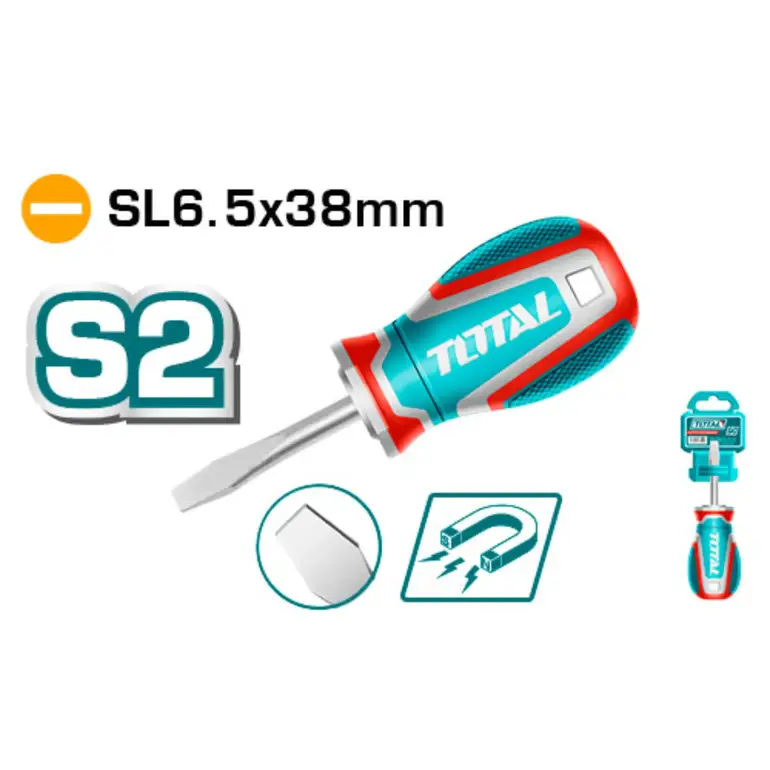 مفك براغي يد ربر نوع اول SL6.5X38mm  عادي   TSDSL6038 توتال 