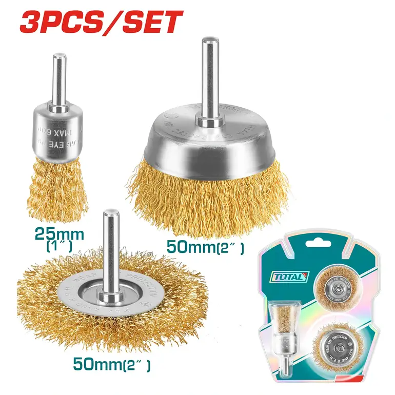 طقم فراشي دريل  3PCS/SET سلك اصفر   TAC310031 توتال 