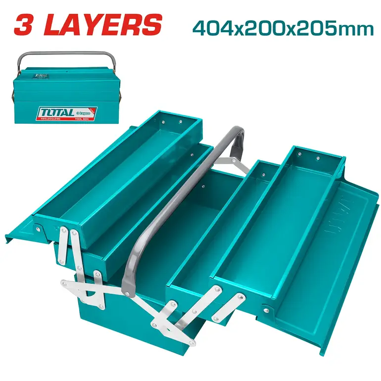 صندوق عدة معدني 3 طبقات فارغ 404X200X205mm     THT10702 توتال 