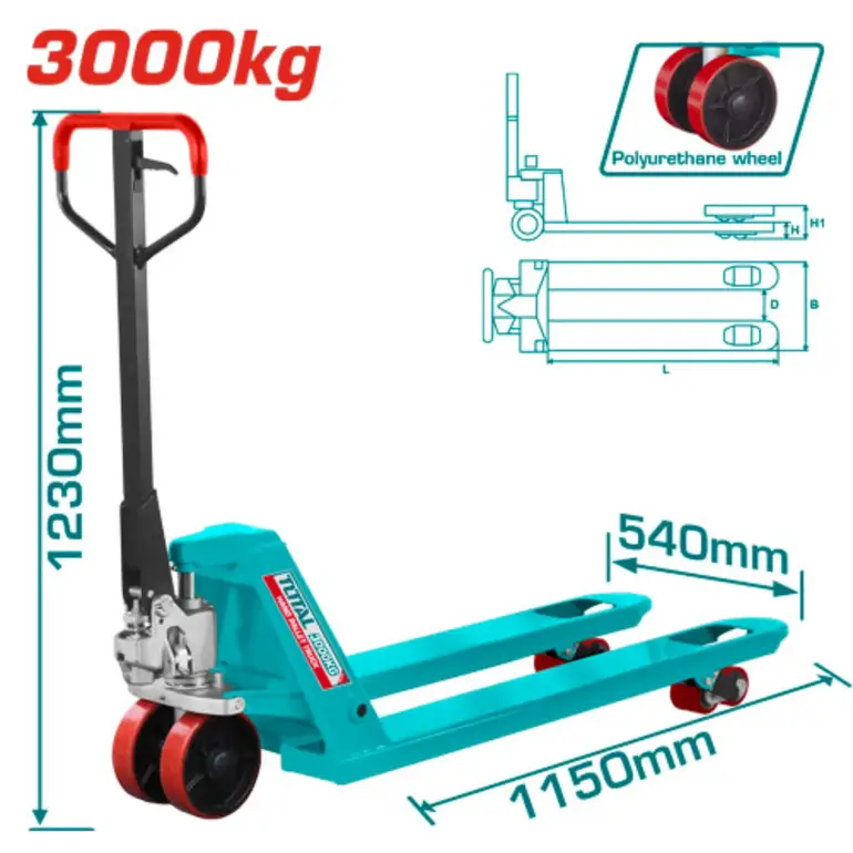 رافعة شوكية يدوية 3000kg     THT301301 توتال 