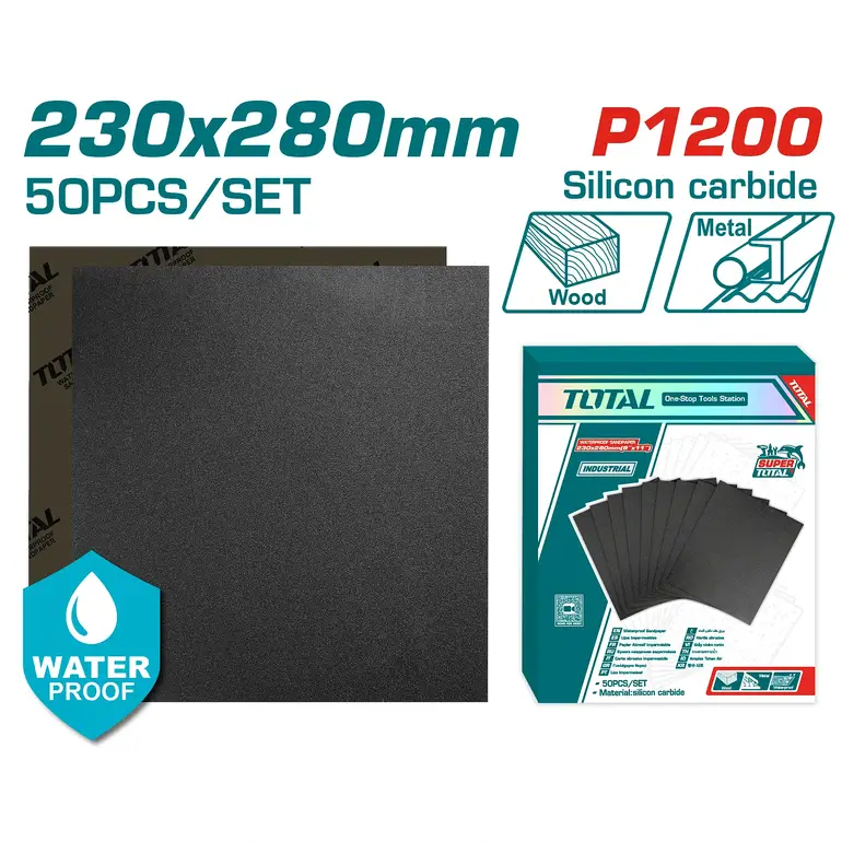 ورق صنفرة مربع 230X280mm 50PCS/SET P1200   TAC120016 توتال 