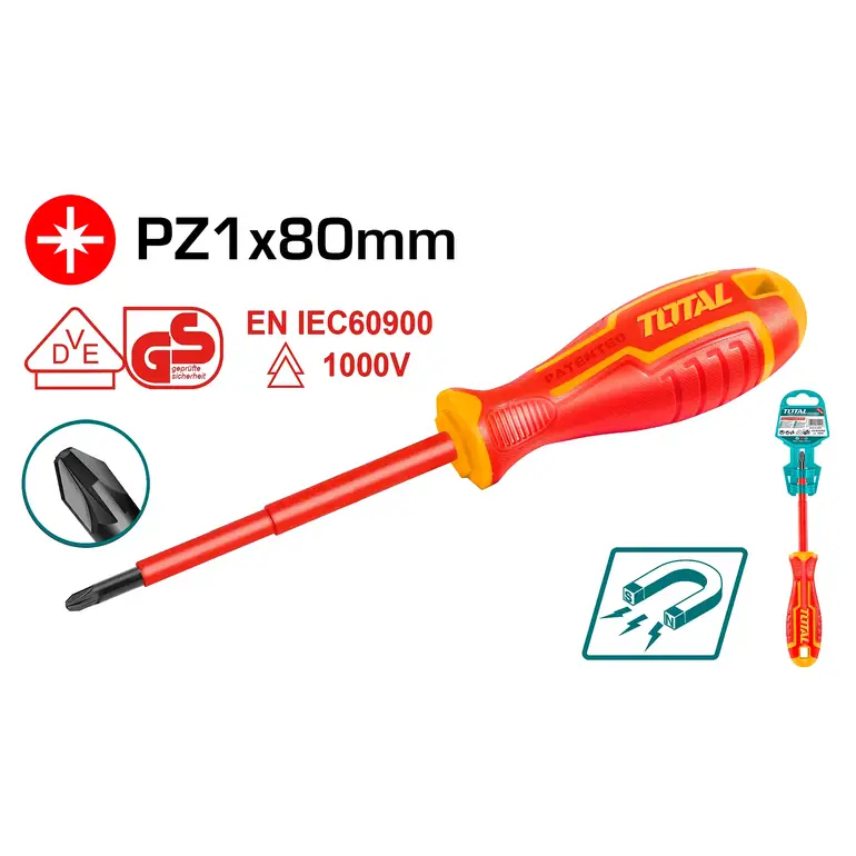 مفك براغي معزول Pئ1X80mm  مصالب   THTISPZ180 توتال 