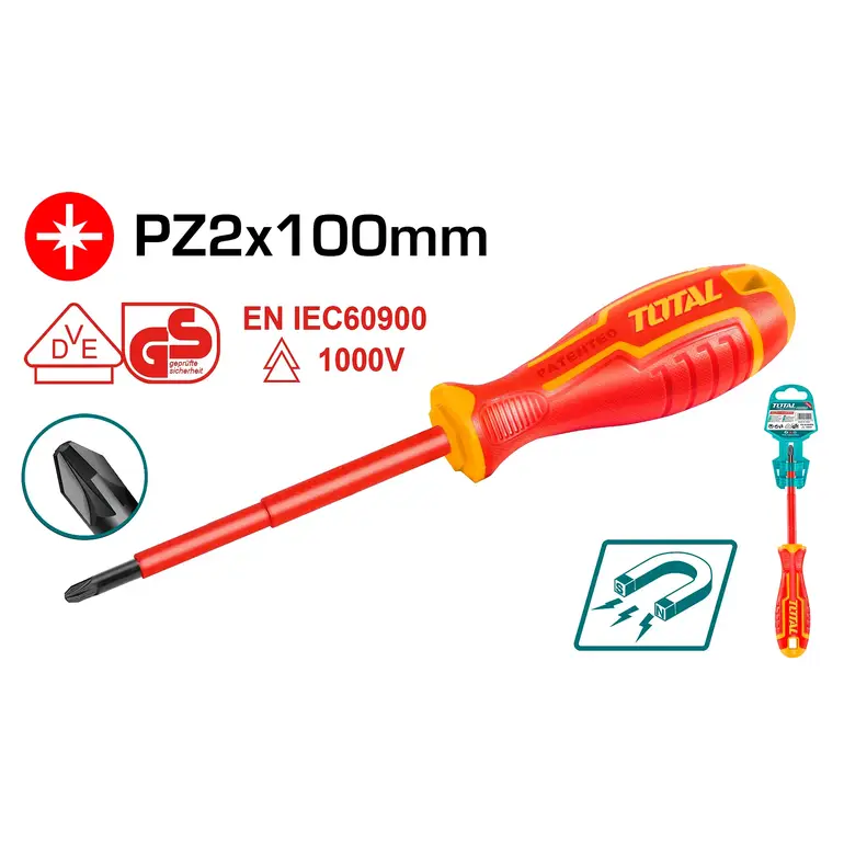 مفك براغي معزول PZ2X100mm  مصالب   THTISPZ2100 توتال 