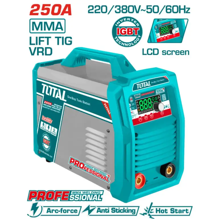 ماكينة لحام انفرتر 250A MMA/TIG    TW225079 توتال 