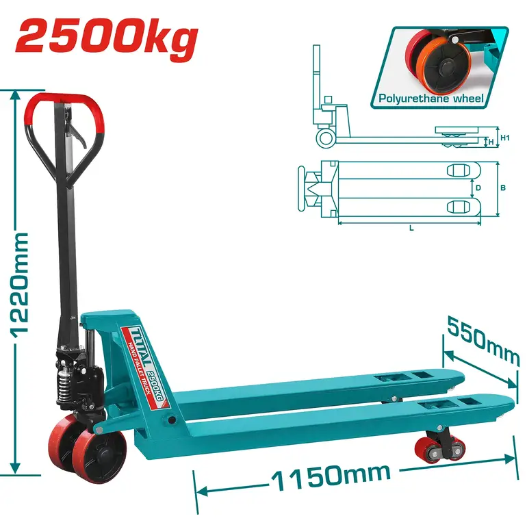 رافعة شوكية يدوية 2500kg     THT301251 توتال 