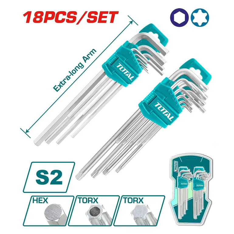 طقم مفاتيح النكي مسدس ونجمة  18PCS/SET    THT106KT0181 توتال 