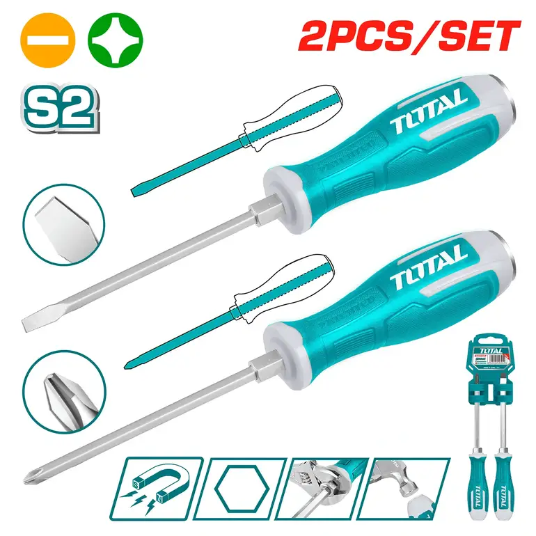 طقم مفكات براغي طرق  2PCS/SET عادي / مصالب   THGSS2206 توتال 