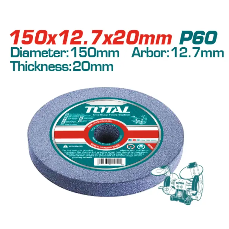 حجر ماكينة جلخ طاولة 150X12.7X20mm  P60   TAC1506027 توتال 