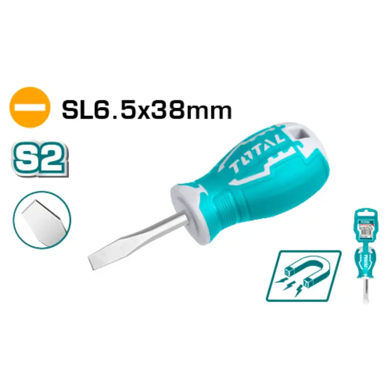 مفك براغي يد ربر SL6.5X38mm  عادي   THT266038 توتال 