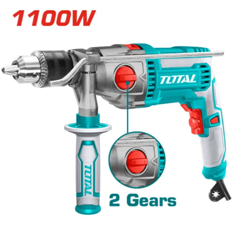 دريل رجاج 1100W 16mm راس كروم   TG211166 توتال 