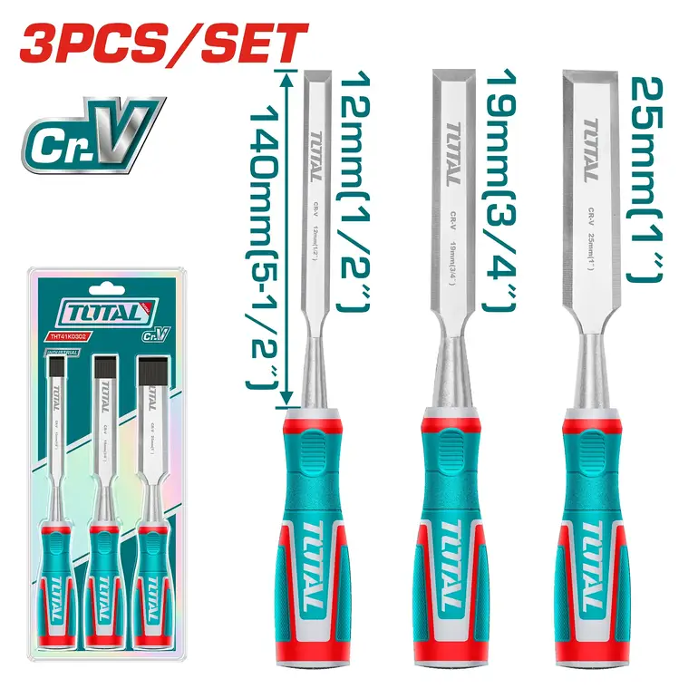 طقم ازميل خشب  3PCS/SET    THT41K0302 توتال 