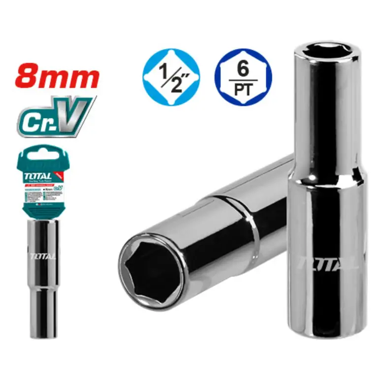 حبة كروم طويل مسدس 8mm 1/2"    THTST12083L توتال 